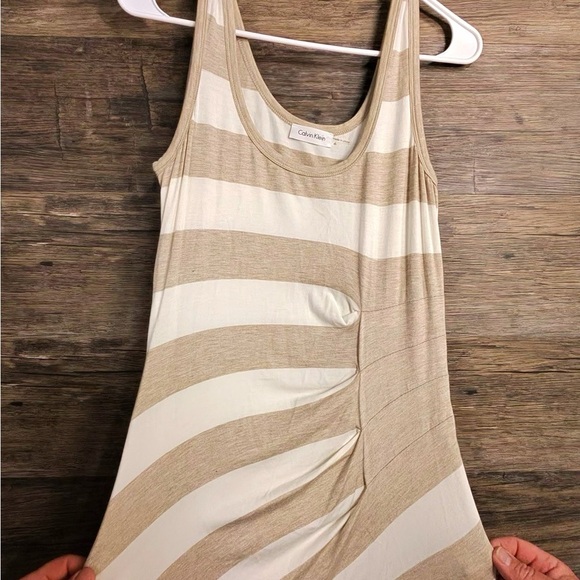 Calvin Klein Beige Striped Maxi Dress - Picture 4 of 8